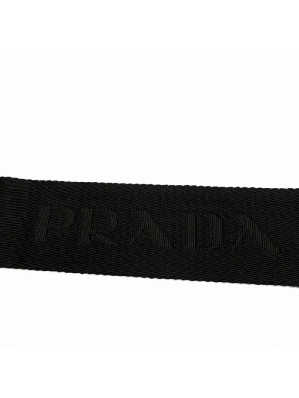 Prada Nylon Leather Re-Nylon Triangle Logo Shoulder Bag Black Silver with Plate